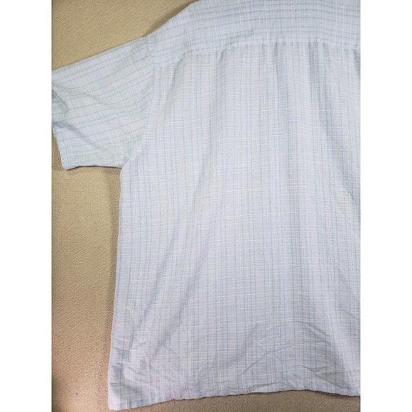 Campia Moda Shirt Mens 2XLT XXL Tall Blue Plaid Rayon Short Sleeve Pocket Button - Picture 9 of 11